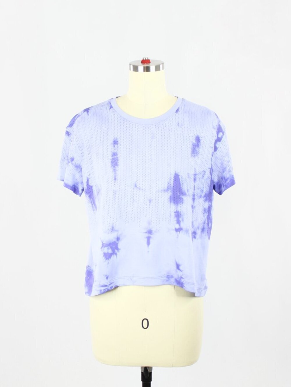 LULULEMON Train To Be Purple Rain Marble Tie Dye Cropped T-Shirt, Size 8